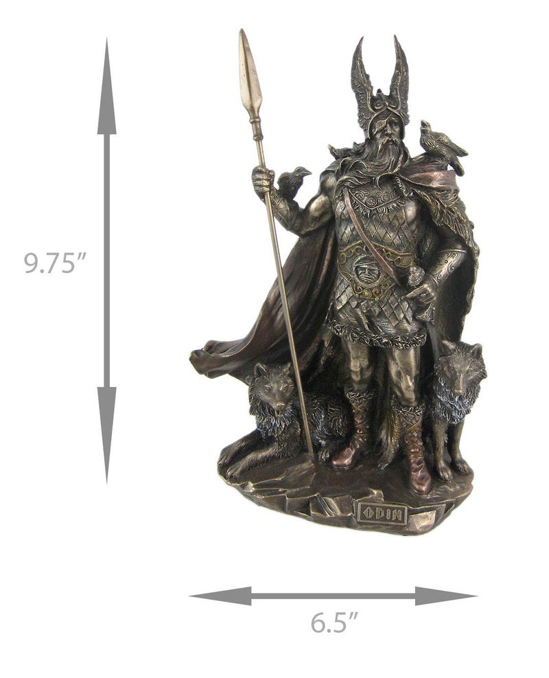 Unicorn Studio 9.75 Inch Norse God - Odin Cold Cast Bronze Sculpture Figurine One Size - Image 5